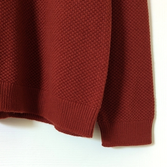 Lucky Brand Cloud Soft Cashmere Blend Classic Knit Henley Sweater Terra Cotta L - Picture 8 of 12
